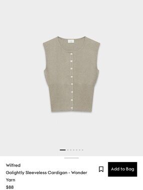 Wilfred Sleeveless Button-Front Cardigan in Light Taupe
